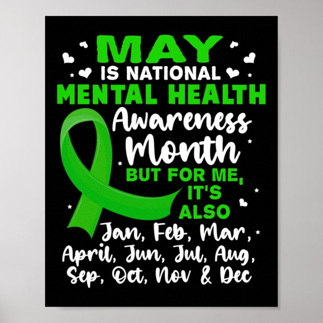 Is National Mental Health Awareness Month Mens  Poster (Front)