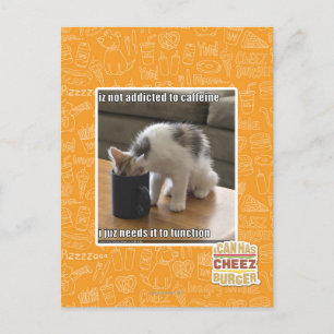 Is not addicted to caffeine postcard
