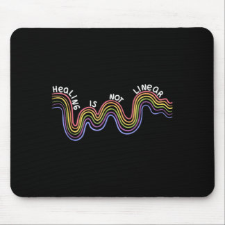 is Not Linear Funny Rainbow Mental Health Mouse Pad