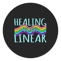 Is Not Linear Mental Health Awareness Graphic  Classic Round Sticker