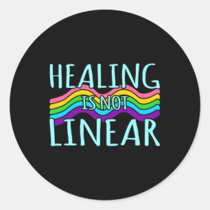 Is Not Linear Mental Health Awareness Graphic  Classic Round Sticker