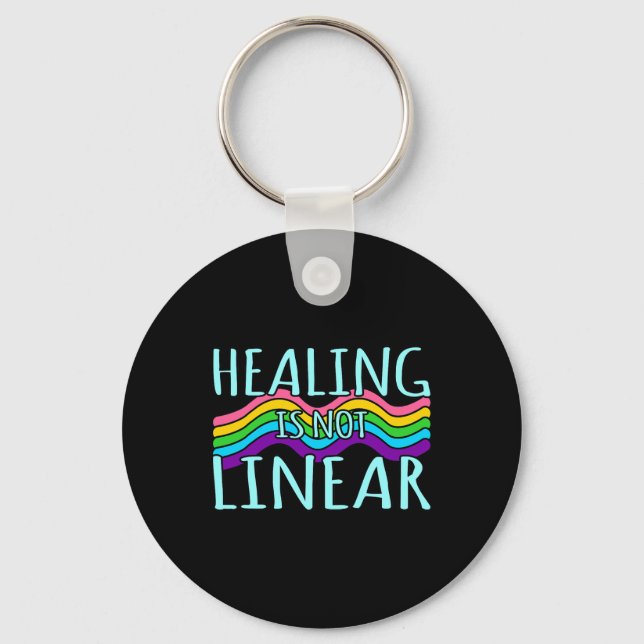 Is Not Linear Mental Health Awareness Graphic  Keychain (Front)