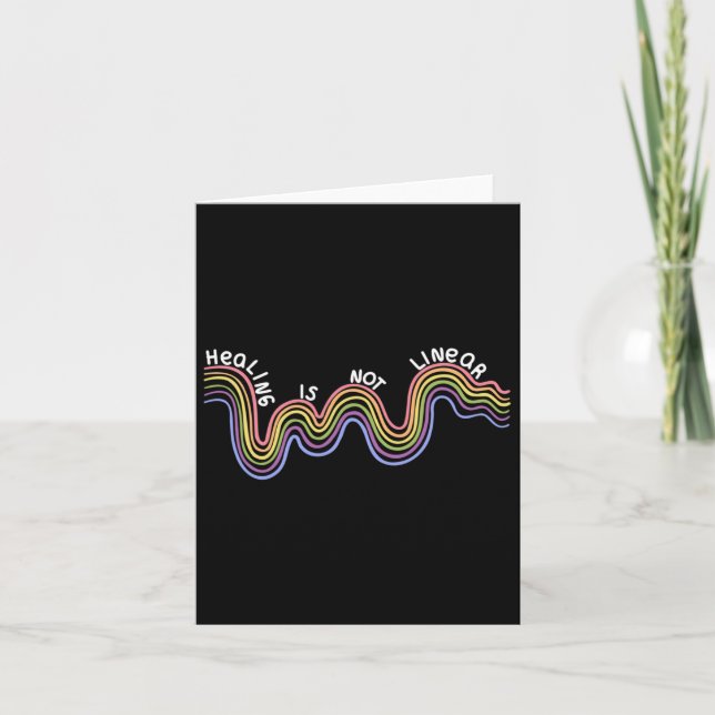 Is Not Linear Mental Health Awareness Rainbow  Card (Front)