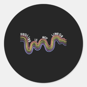 Is Not Linear Mental Health Awareness Rainbow Classic Round Sticker