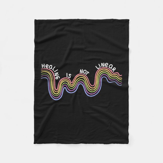 Is Not Linear Mental Health Awareness Rainbow  Fleece Blanket (Front)