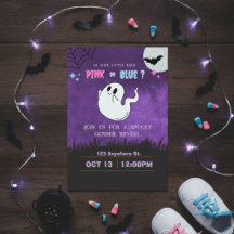 is our boo pink or blue? gender reveal invitation