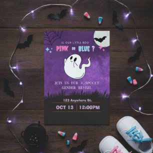 is our boo pink or blue? gender reveal invitation