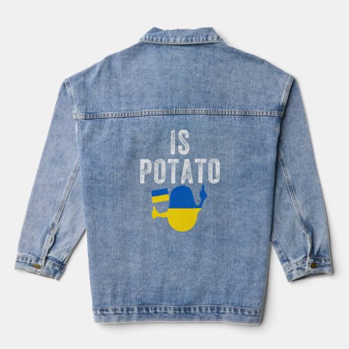 Is Potato  Joke Blue And Yellow Potato As Seen Tv  Denim Jacket