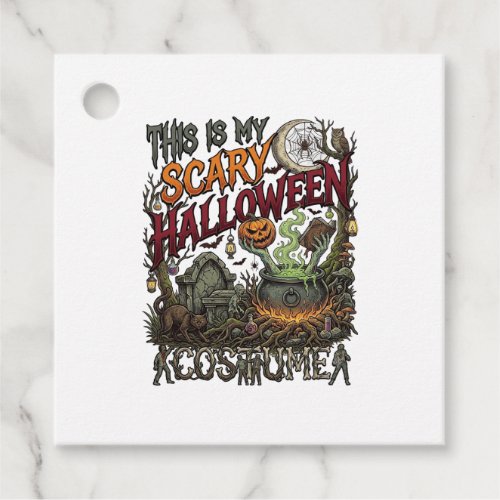 Is Scary Halloween Costume Cauldron Pumpkin Cat_1 Favor Tags