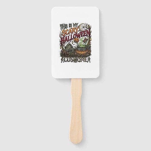 Is Scary Halloween Costume Cauldron Pumpkin Cat_1 Hand Fan