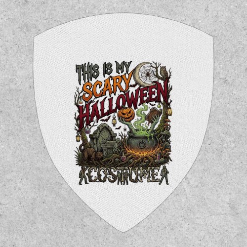 Is Scary Halloween Costume Cauldron Pumpkin Cat_1 Patch