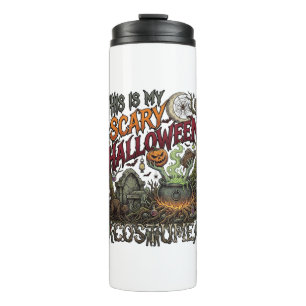 Is Scary Halloween Costume Cauldron Pumpkin Cat_1 Thermal Tumbler