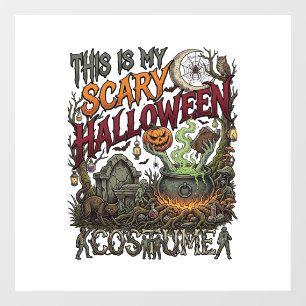 Is Scary Halloween Costume Cauldron Pumpkin Cat_1 Window Cling