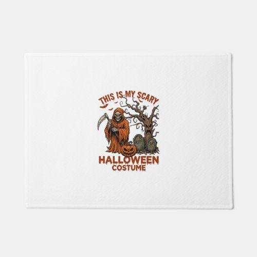 Is Scary Halloween Costume Orange Reaper Pumpkin_1 Doormat