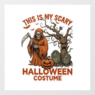 Is Scary Halloween Costume Orange Reaper Pumpkin_1 Window Cling