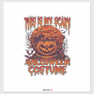 Is Scary Halloween Costume Pumpkin Spider Bat_1 Sticker