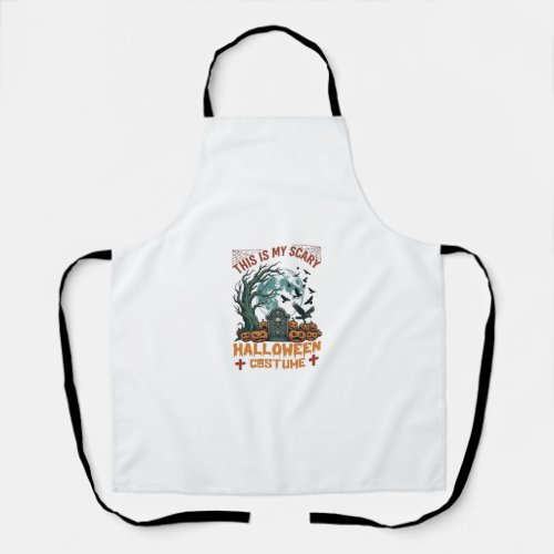 Is Scary Halloween Costume Tombstone Pumpkins Moon Apron