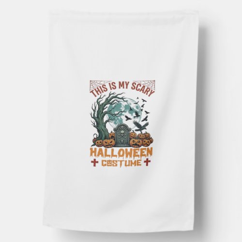 Is Scary Halloween Costume Tombstone Pumpkins Moon House Flag