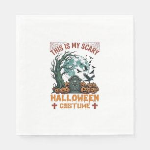 Is Scary Halloween Costume Tombstone Pumpkins Moon Napkins