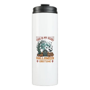 Is Scary Halloween Costume Tombstone Pumpkins Moon Thermal Tumbler