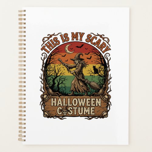 Is Scary Halloween Costume Witch Broom Cat Planner