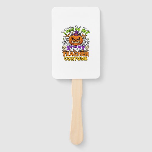 Is Scary Teacher Costume Haloween Pumpkin Witch Ha Hand Fan