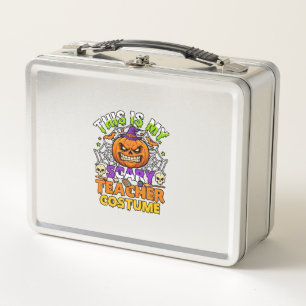 Is Scary Teacher Costume Haloween Pumpkin Witch Ha Metal Lunch Box