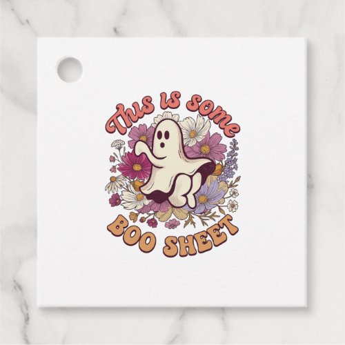 Is Some Boo Sheet Ghost Retro Flowers_1 Favor Tags