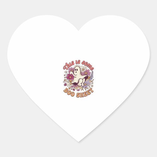 Is Some Boo Sheet Ghost Retro Flowers_1 Heart Sticker