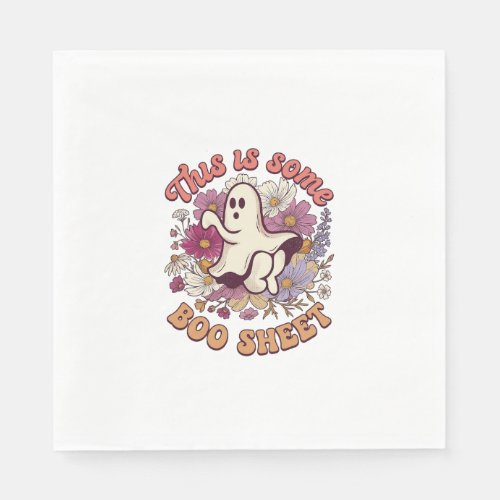Is Some Boo Sheet Ghost Retro Flowers_1 Napkins
