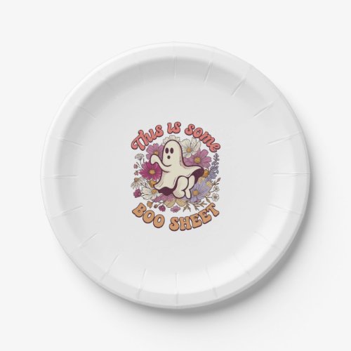 Is Some Boo Sheet Ghost Retro Flowers_1 Paper Plates