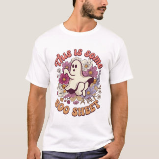 Is Some Boo Sheet Ghost Retro Flowers_1 T-Shirt
