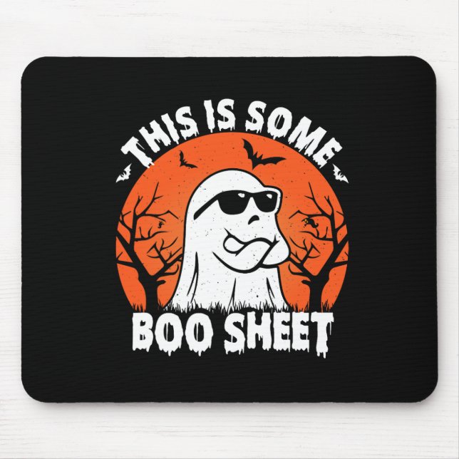Is Some Boo Sheet Ghost Retro Funny Halloween  Mouse Pad (Front)