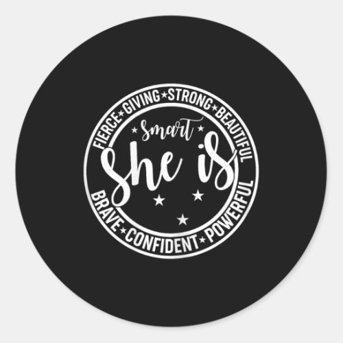 Is Strong Fierce Brave Full Of Fire Feminist Stron Classic Round Sticker