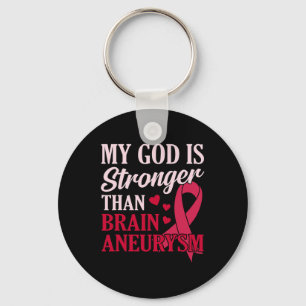 Is Stronger Than Brain Aneurysm Awareness Month Gr Keychain