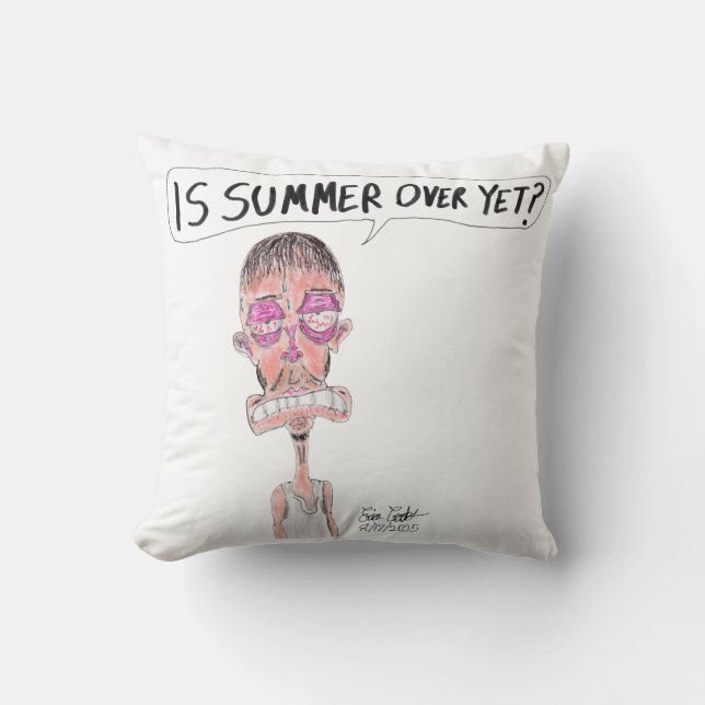 Is Summer Over Yet? - Erica Crooks Comics Throw Pillow (Front)