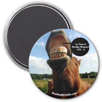 Is that you Shelby Woman? LOL fun horse magnet