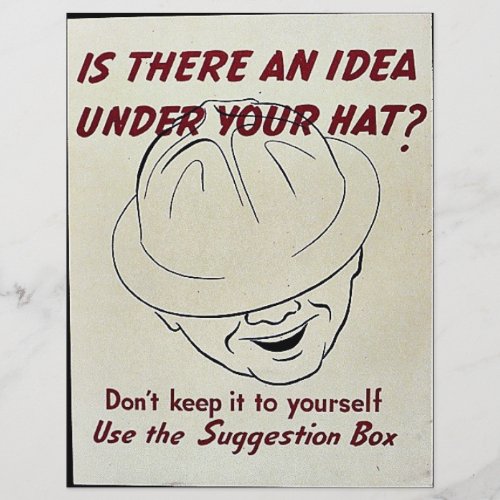 Is There An Idea Under Your Hat Suggestion Box Flyer