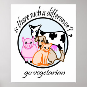 Is there such a difference? Go vegetarian. Poster