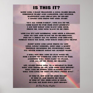 IS THIS IT? POEM poster