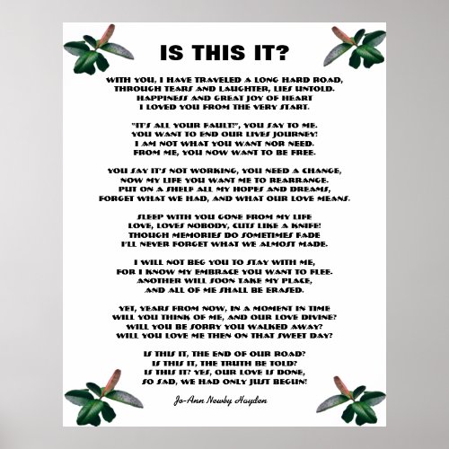 IS THIS IT POEM poster