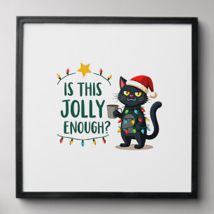 Is This Jolly Enough Black Cat Merry Christmas Tre Peel And Stick Photo Tile
