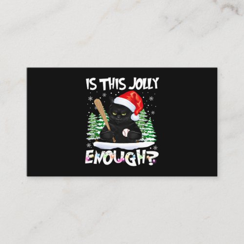 Is This Jolly Enough Cat Merry Christmas Tree Ligh Business Card