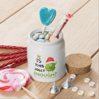 Is This Jolly Enough, Christmas Grinch Candy Jar