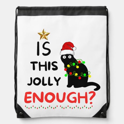 Is This Jolly Enough Christmas Grinch Drawstring Bag