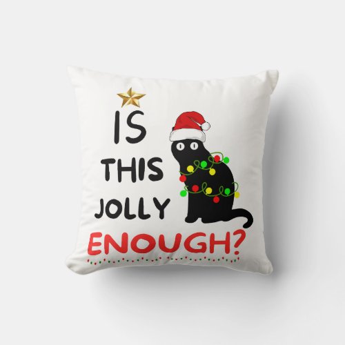 Is This Jolly Enough Christmas Grinch Throw Pillow
