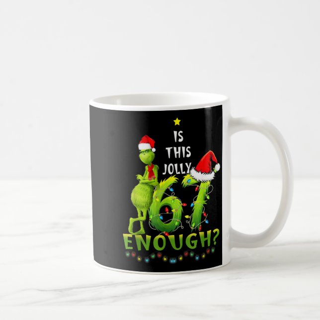 Is This Jolly Enough,green Christmas Tree Light Me Coffee Mug (Right)