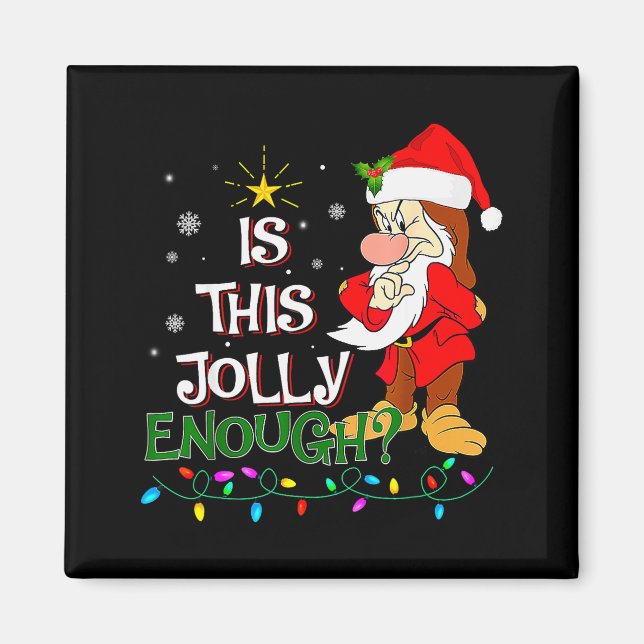 Is This Jolly Enough Mpy Elf Pajama Christmas Ligh Magnet (Front)