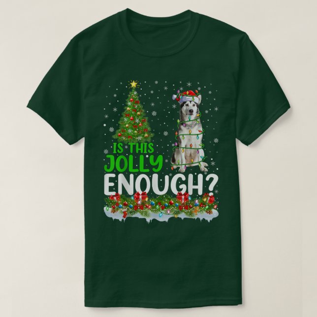 Is This Jolly Enough Santa Alaskan Malamute Christ T-Shirt (Design Front)