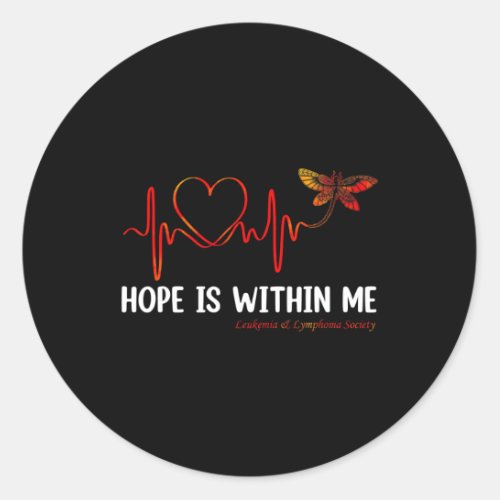 Is Within Me Heartbeat Butterfly Blood Cancer Awar Classic Round Sticker